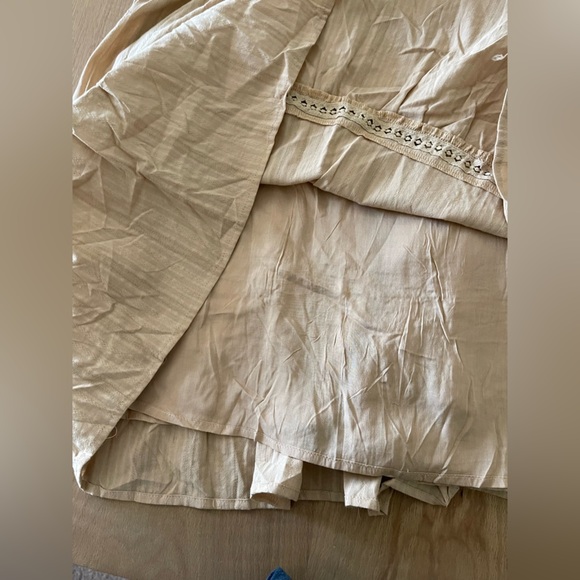 White Birch|Tan Prairie Ruffle Dress with Eyelet Stitching Border, Size 1X••• - Picture 11 of 16